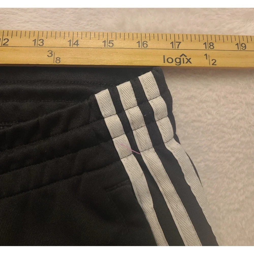 Adidas Originals Mens Black White Stripe Track Pants Joggers Medium Trefoil Logo